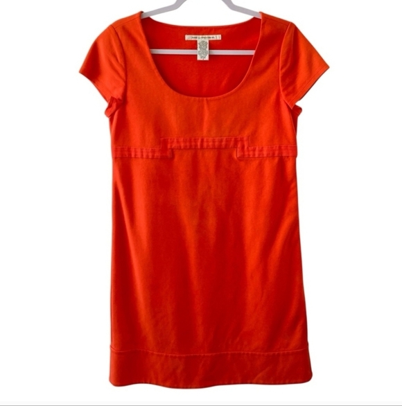 Orange Cap Sleeve Dress DIANE von FURSTENBERG Bright Orange Shift DresSize 8. - Picture 2 of 9